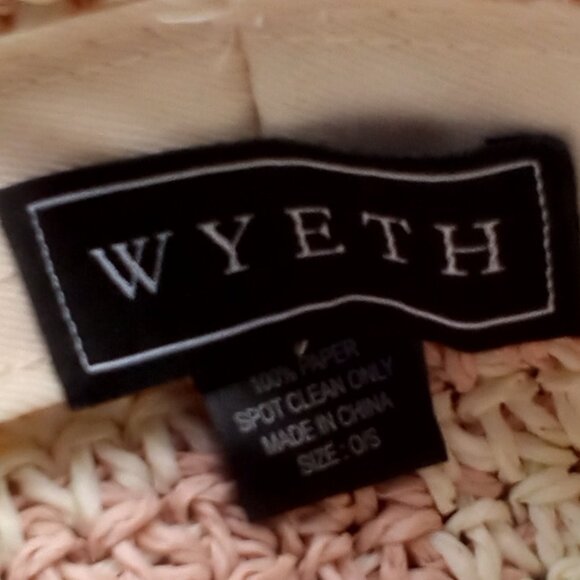Wyeth Summer Hat Square Accents Weaved or Woven Straw One Size NWOT - Picture 3 of 7